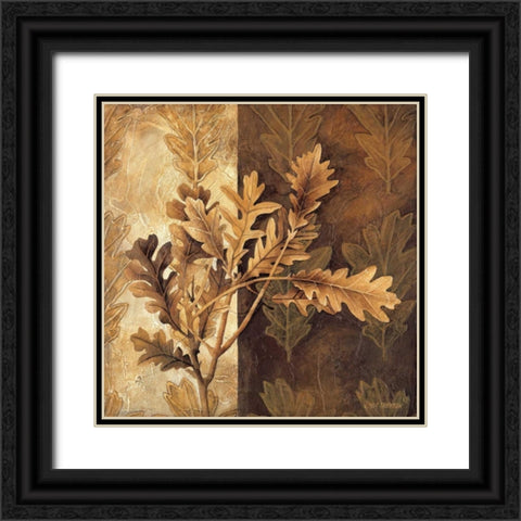 Leaf Patterns I Black Ornate Wood Framed Art Print with Double Matting by Thompson, Linda