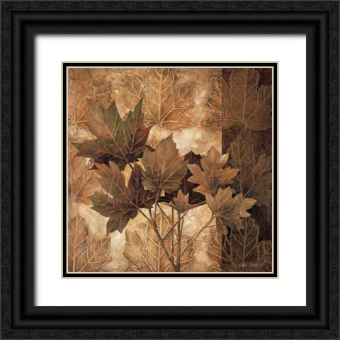 Leaf Patterns II Black Ornate Wood Framed Art Print with Double Matting by Thompson, Linda