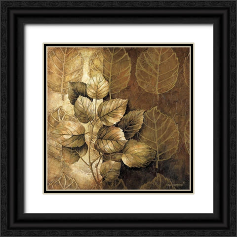 Leaf Patterns III Black Ornate Wood Framed Art Print with Double Matting by Thompson, Linda