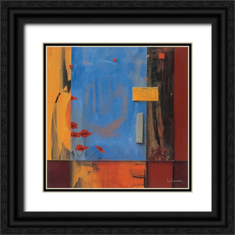Poppy Dance Black Ornate Wood Framed Art Print with Double Matting by Li-Leger, Don