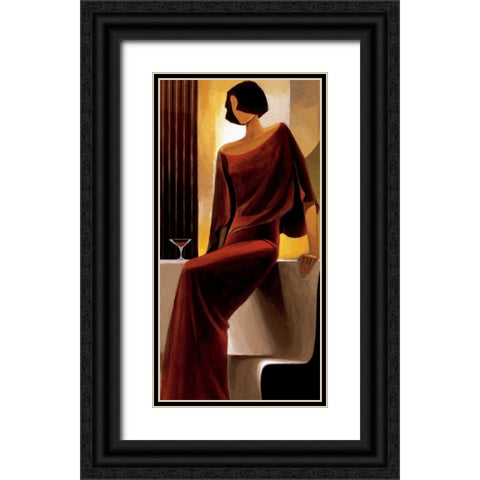Poise Black Ornate Wood Framed Art Print with Double Matting by Mallett, Keith