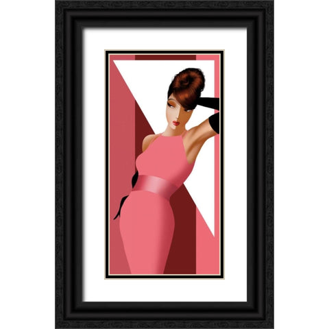 Alexandra Posing Black Ornate Wood Framed Art Print with Double Matting by Bravo, Jordan