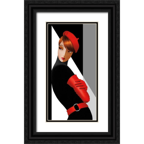 Natasha in Shadows Black Ornate Wood Framed Art Print with Double Matting by Bravo, Jordan