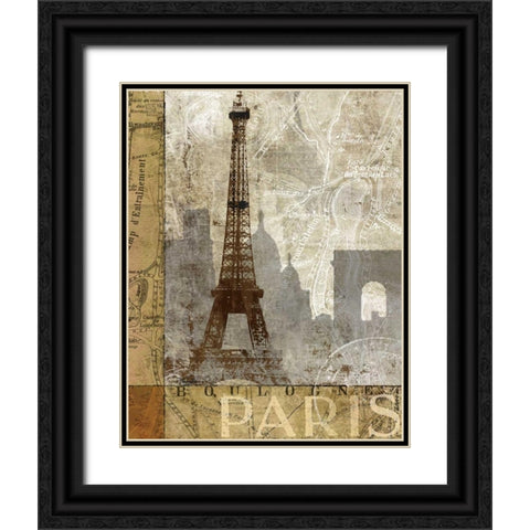 April In Paris Black Ornate Wood Framed Art Print with Double Matting by Mallett, Keith