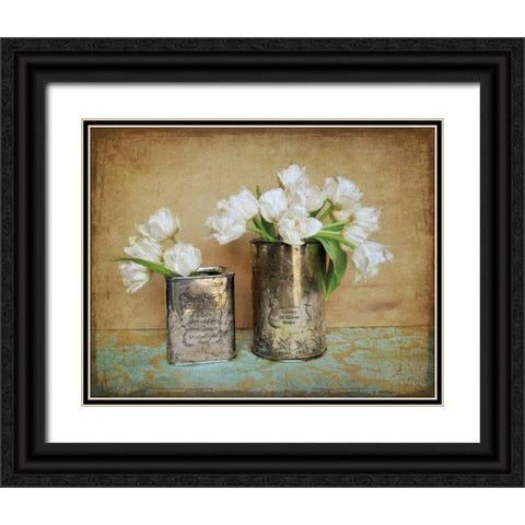 Vintage Tulips I Black Ornate Wood Framed Art Print with Double Matting by Atria, Cristin