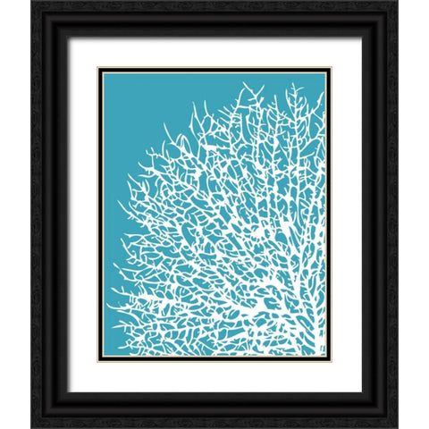 Aqua Coral I Black Ornate Wood Framed Art Print with Double Matting by Berg, Sabine