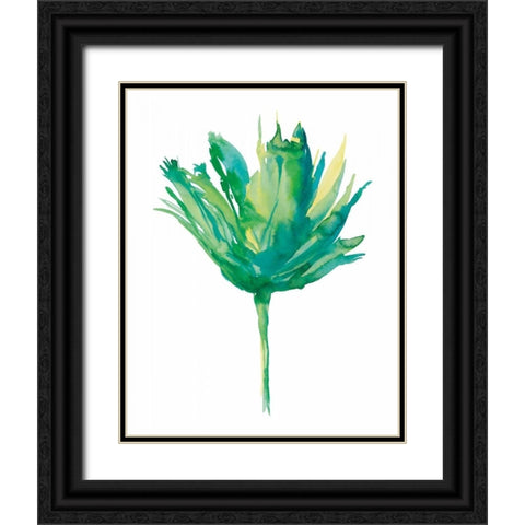 Aria II Black Ornate Wood Framed Art Print with Double Matting by Meyers, Rebecca