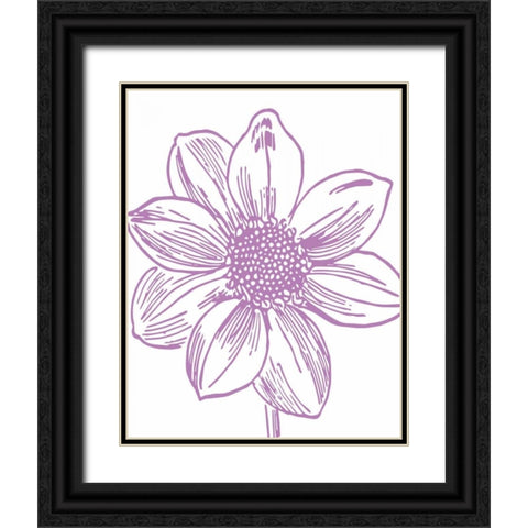 Florette I Black Ornate Wood Framed Art Print with Double Matting by Berg, Sabine