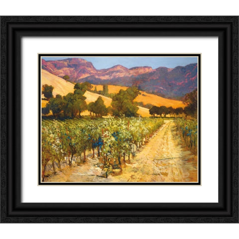 Wine Country Black Ornate Wood Framed Art Print with Double Matting by Craig, Philip
