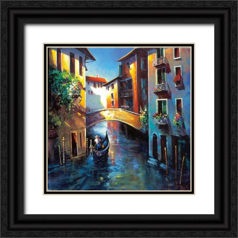 Daybreak in Venice Black Ornate Wood Framed Art Print with Double Matting by OToole, Nancy