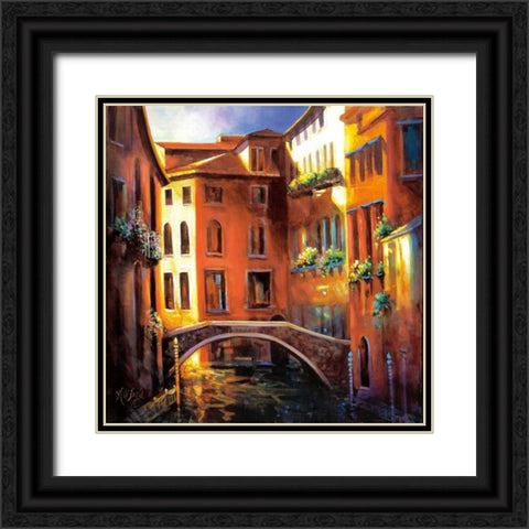 Sunset in Venice Black Ornate Wood Framed Art Print with Double Matting by OToole, Nancy