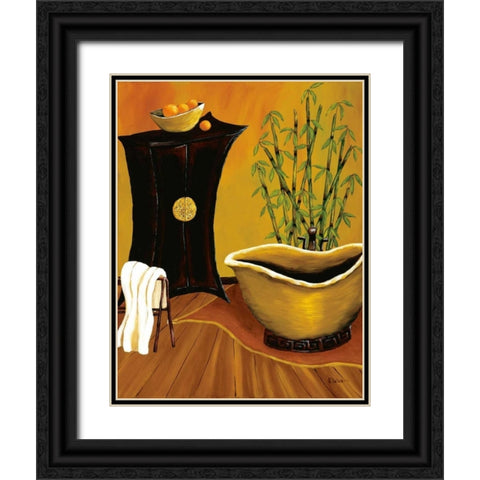 Asian Bath Black Ornate Wood Framed Art Print with Double Matting by Sewell, Krista