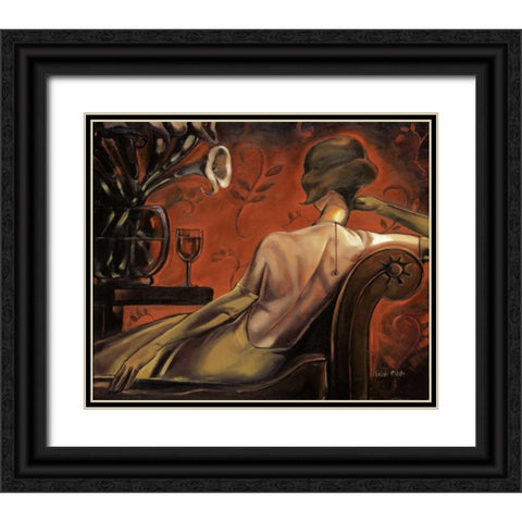 Bordeaux Lounge Black Ornate Wood Framed Art Print with Double Matting by Biddle, Trish