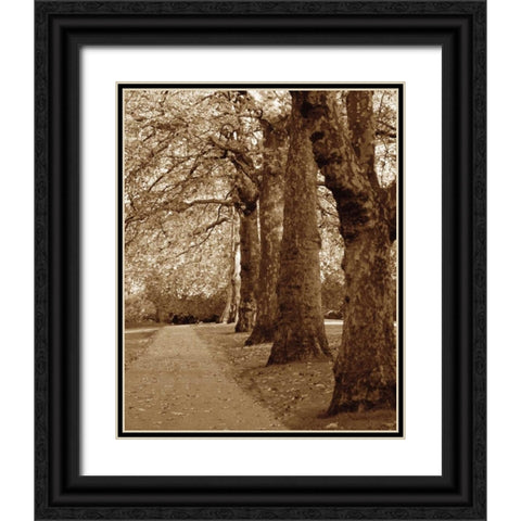 Autumn Stroll I Black Ornate Wood Framed Art Print with Double Matting by Maihara/Watt, Jeff/Boyce