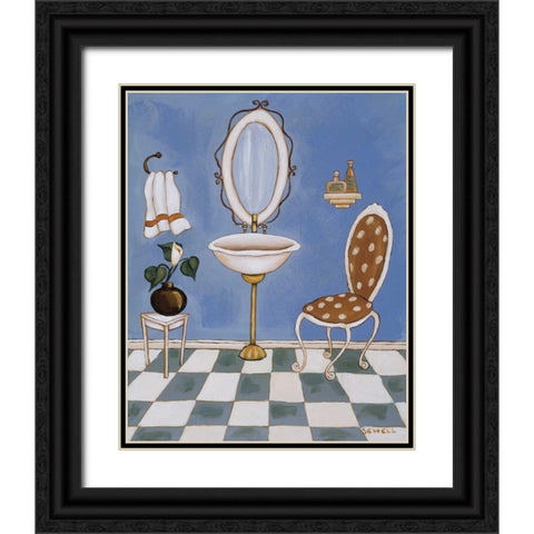 Blue Mood I Black Ornate Wood Framed Art Print with Double Matting by Sewell, Krista