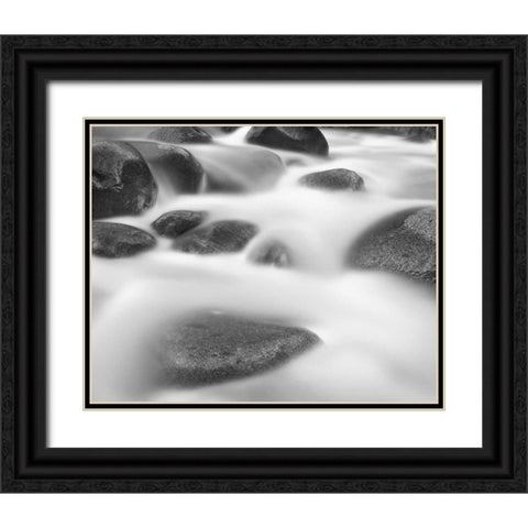 Misty Rocks II Black Ornate Wood Framed Art Print with Double Matting by LSH