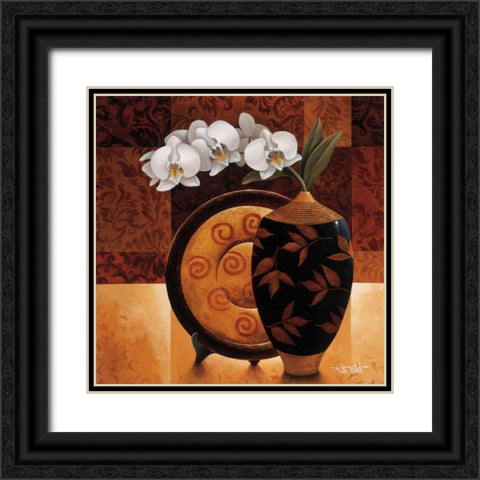 Orquidea Linda II Black Ornate Wood Framed Art Print with Double Matting by Mallett, Keith