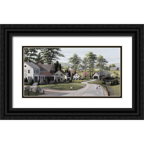 The Covered Bridge Black Ornate Wood Framed Art Print with Double Matting by Saunders, Bill