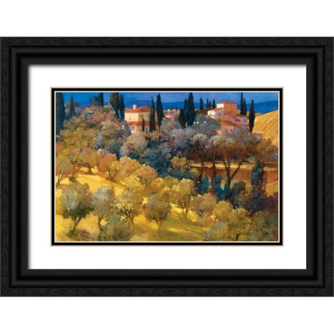Florentine Landscape Black Ornate Wood Framed Art Print with Double Matting by Craig, Philip