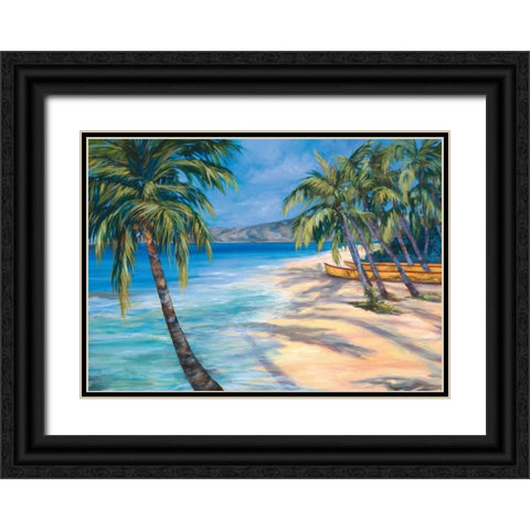 Sugar Beach Black Ornate Wood Framed Art Print with Double Matting by Ridenour, Dana
