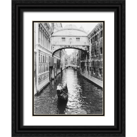 Venice Canal Black Ornate Wood Framed Art Print with Double Matting by Schick, Cyndi