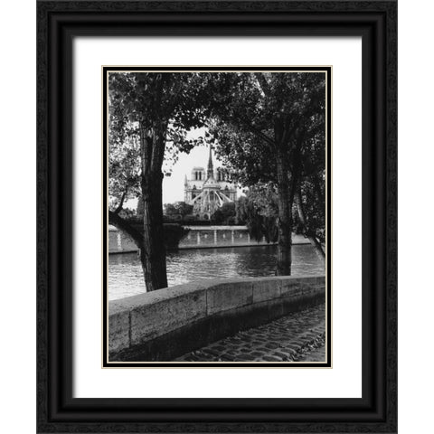 Notre Dame Black Ornate Wood Framed Art Print with Double Matting by Davidson, Clay