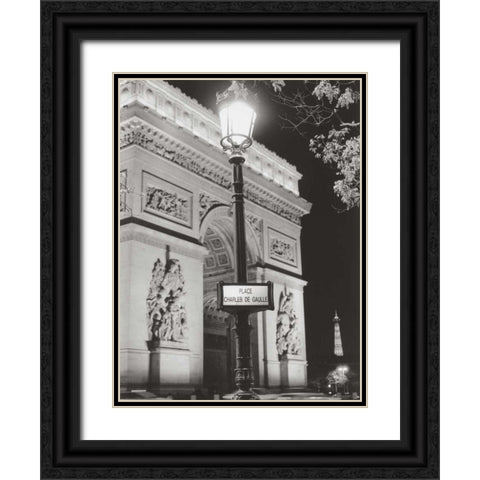 Place Charles de Gaulle Black Ornate Wood Framed Art Print with Double Matting by Davidson, Clay