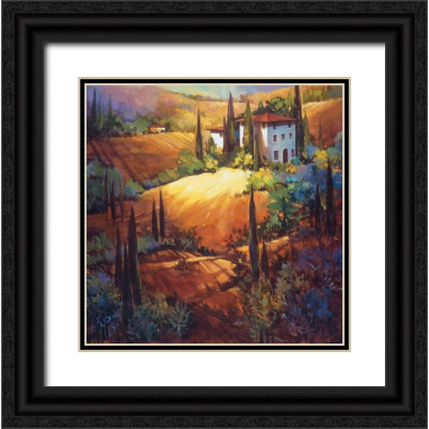 Morning Light Tuscany Black Ornate Wood Framed Art Print with Double Matting by OToole, Nancy