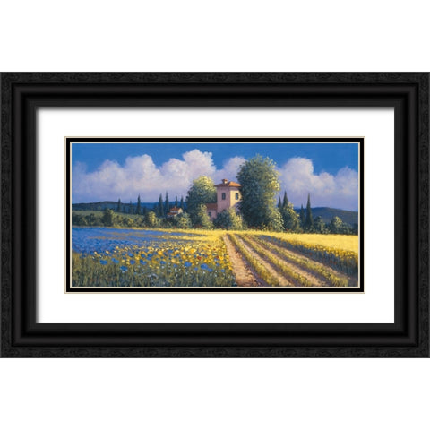 Summer Fields II Black Ornate Wood Framed Art Print with Double Matting by Short, David