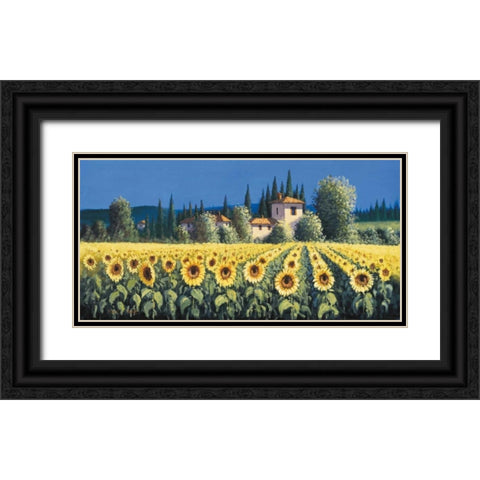 Summer Blooms Black Ornate Wood Framed Art Print with Double Matting by Short, David