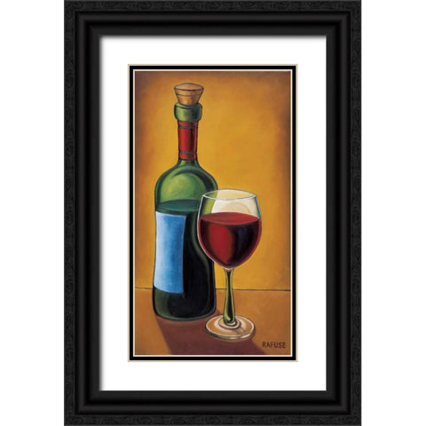 Red Wine Black Ornate Wood Framed Art Print with Double Matting by Rafuse, Will