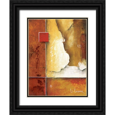 Pompeii Patterns Black Ornate Wood Framed Art Print with Double Matting by Li-Leger, Don