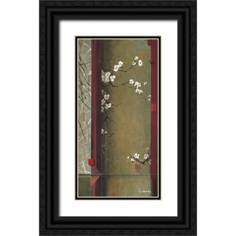 Blossom Tapestry I Black Ornate Wood Framed Art Print with Double Matting by Li-Leger, Don