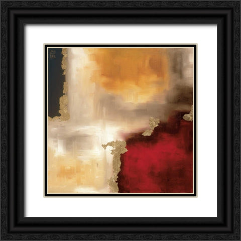 Crimson Accent I Black Ornate Wood Framed Art Print with Double Matting by Maitland, Laurie