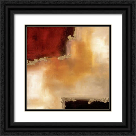 Crimson Accent II Black Ornate Wood Framed Art Print with Double Matting by Maitland, Laurie