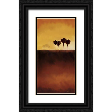 Sunset Palm II Black Ornate Wood Framed Art Print with Double Matting by Venter, Tandi