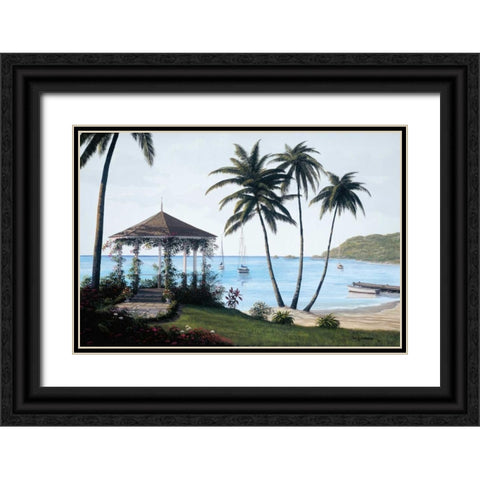 Caribbean Dreams Black Ornate Wood Framed Art Print with Double Matting by Saunders, Bill