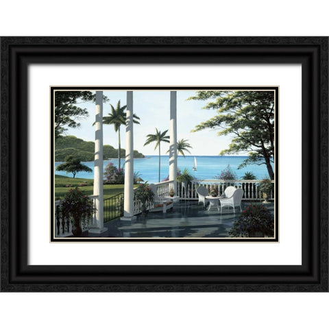 Caribbean Comfort Black Ornate Wood Framed Art Print with Double Matting by Saunders, Bill