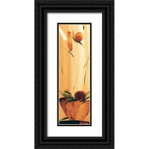 Slender Florals I Black Ornate Wood Framed Art Print with Double Matting by Abellan, Lola