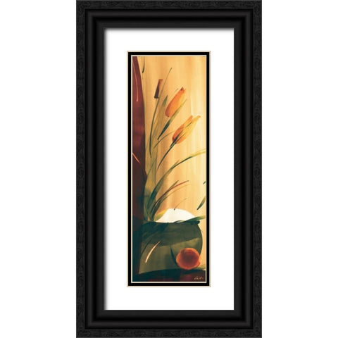 Slender Florals II Black Ornate Wood Framed Art Print with Double Matting by Abellan, Lola