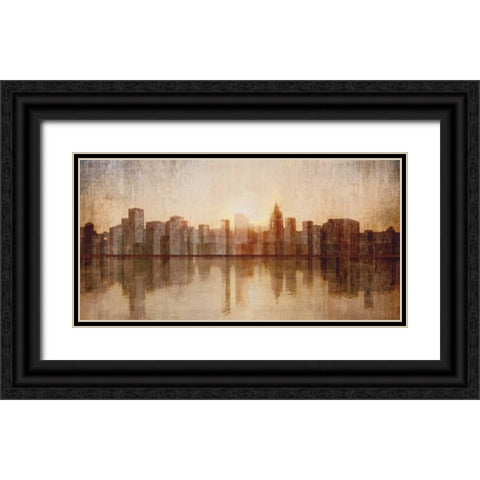Skyline Black Ornate Wood Framed Art Print with Double Matting by Amori