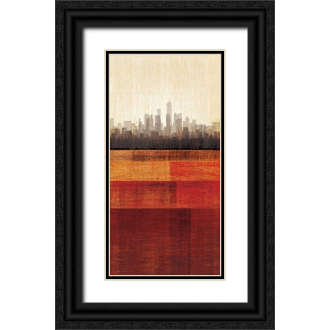 Metropolitan Jewel-Box - Ruby Black Ornate Wood Framed Art Print with Double Matting by Amori