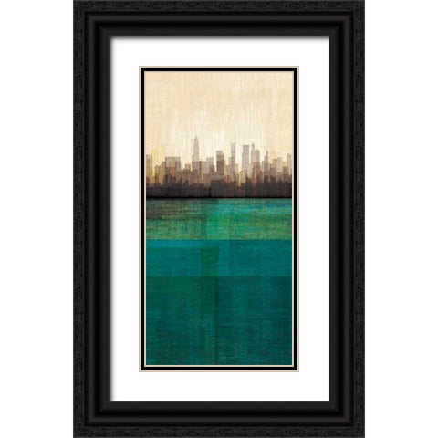 Metropolitan Jewel-Box - Emerald Black Ornate Wood Framed Art Print with Double Matting by Amori