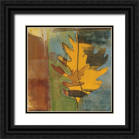 Dancing Leaf Black Ornate Wood Framed Art Print with Double Matting by Bernsen, Leslie