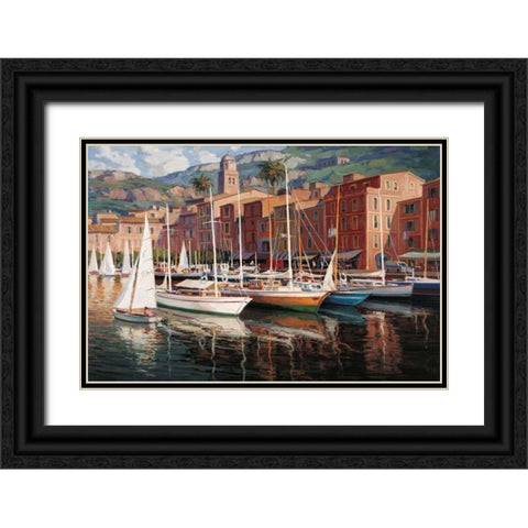 Porto Fino Black Ornate Wood Framed Art Print with Double Matting by Bueno, Pascual