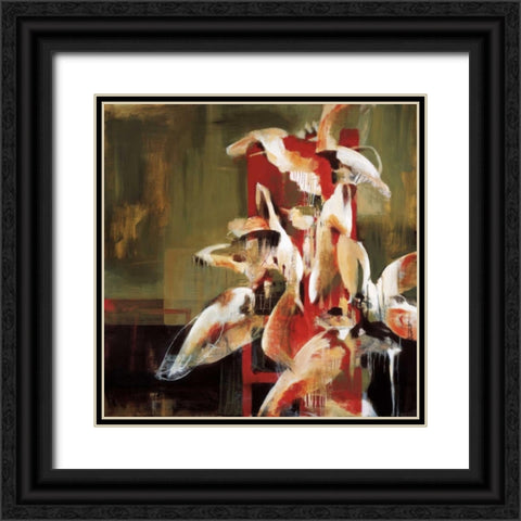 Tower of Flowers Black Ornate Wood Framed Art Print with Double Matting by Burris , Terri