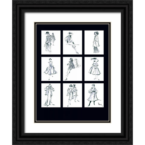Fashion Through the Decades Black Ornate Wood Framed Art Print with Double Matting by Shafer Edwards, Mona