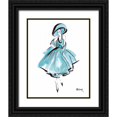 Indigo Eve Black Ornate Wood Framed Art Print with Double Matting by Shafer-Edwards, Mona