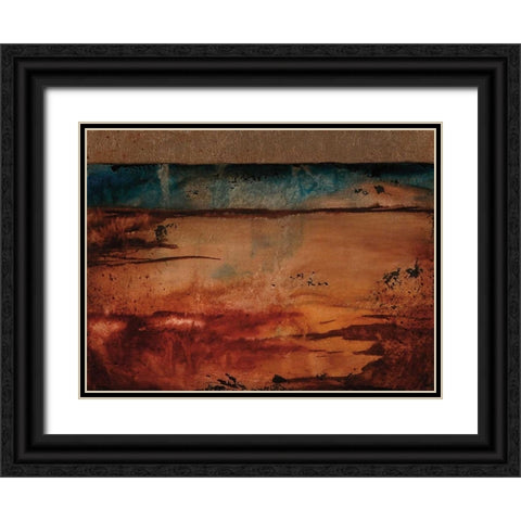 Earth Blocks I Black Ornate Wood Framed Art Print with Double Matting by Flynn, Jenn