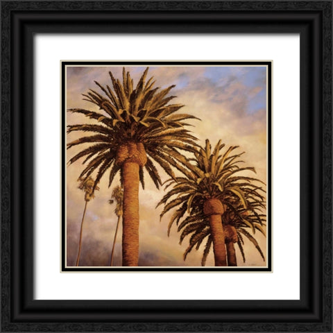 Fog Over Canary Palms Black Ornate Wood Framed Art Print with Double Matting by Garcia, Rick